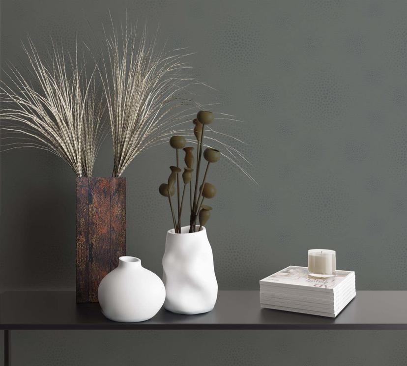 Vliestapete Struktur Punkte Modern, Romantisch, Shabby Chic in Anthrazit