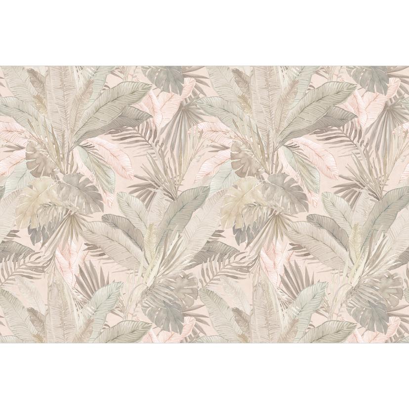 Tropiska löv i djungeln pastellfototapet - Bloomery Decor