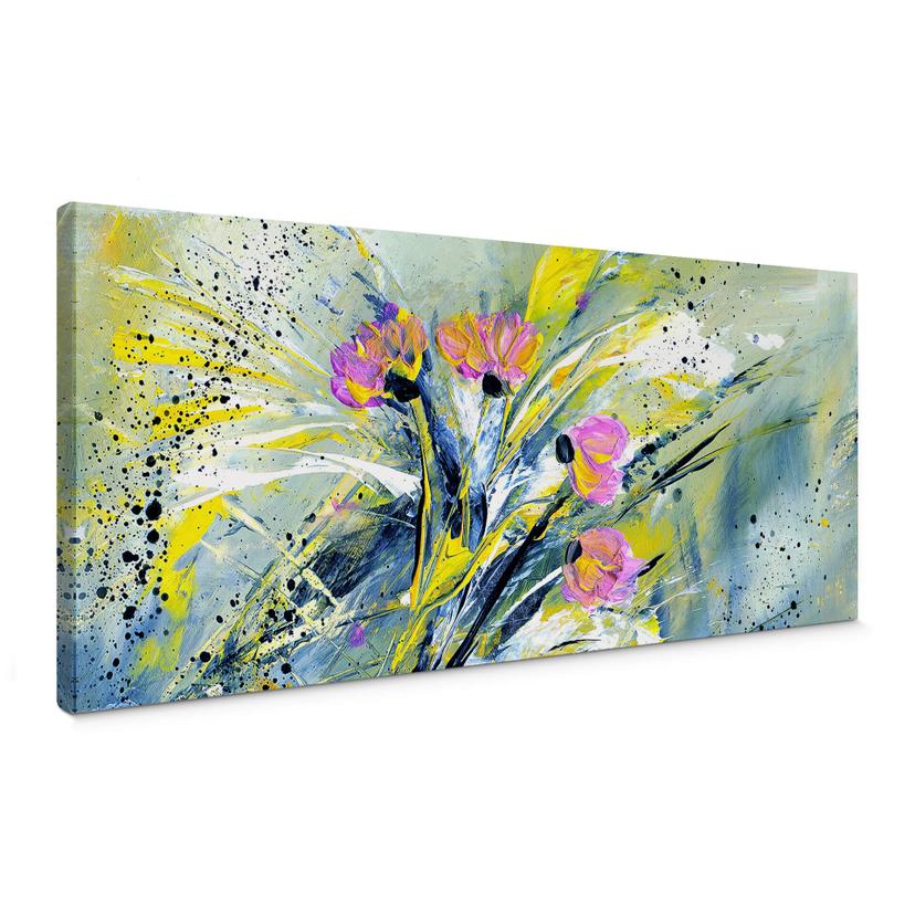 Tableau sur toile Niksic - Fleur Rock 'n' Roll - Panorama