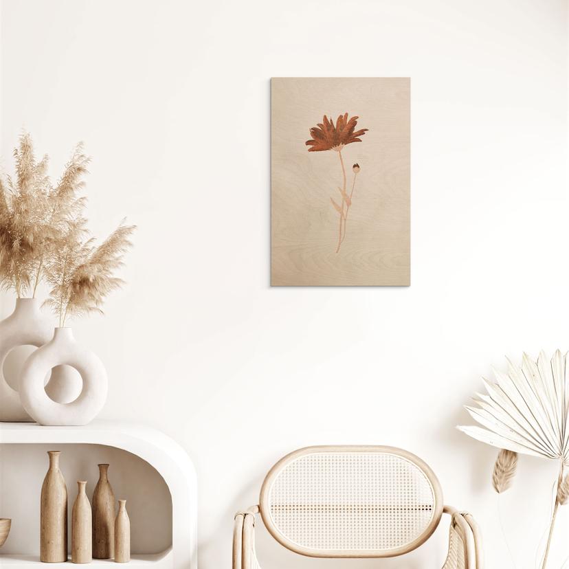 Cuadro de madera abstracto de flores silvestres - Goed Blauw
