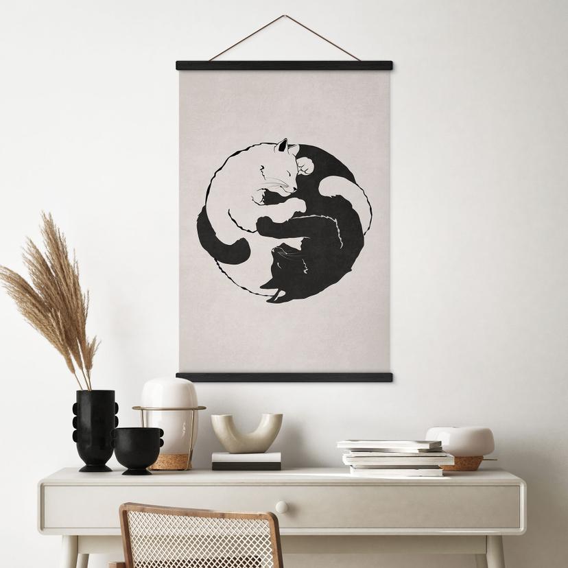 Poster tessile Gatti Ying & Yang - Tunaboylu