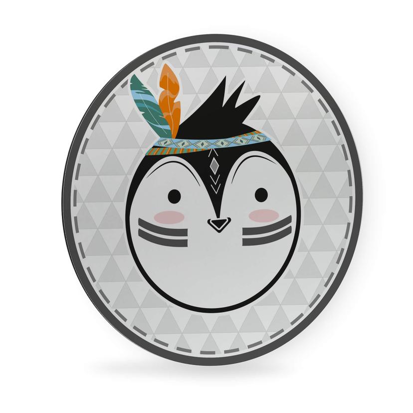 Alu-Dibond - Indianer-Pinguin - Rund