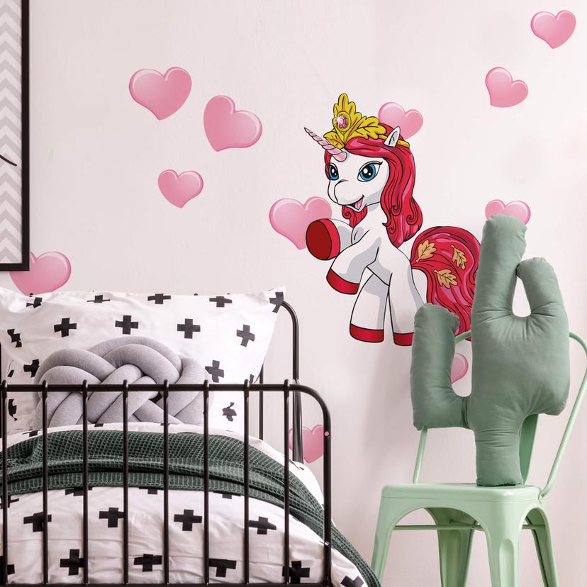 Wallsticker Filly Unicorn Romance Leaf