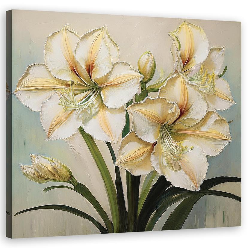 Leinwandbild Blumen Lilien Weiß