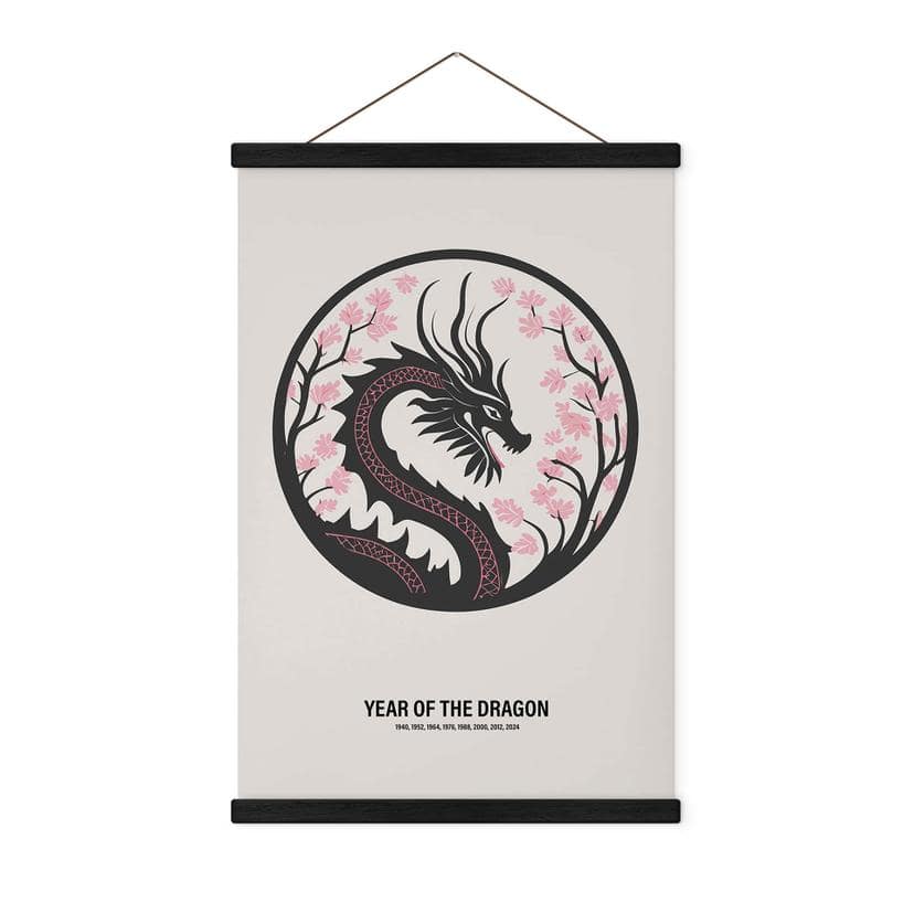 Póster de tela Signo del zodiaco chino - Año del Dragón - Paperago