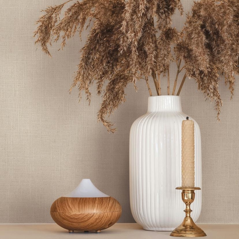 Icke-vävd tapet textil, strukturerad slät modern matt i beige