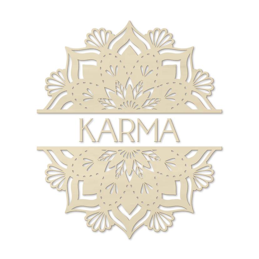 Väggdekorationer i trä av poppel - Mandala Karma