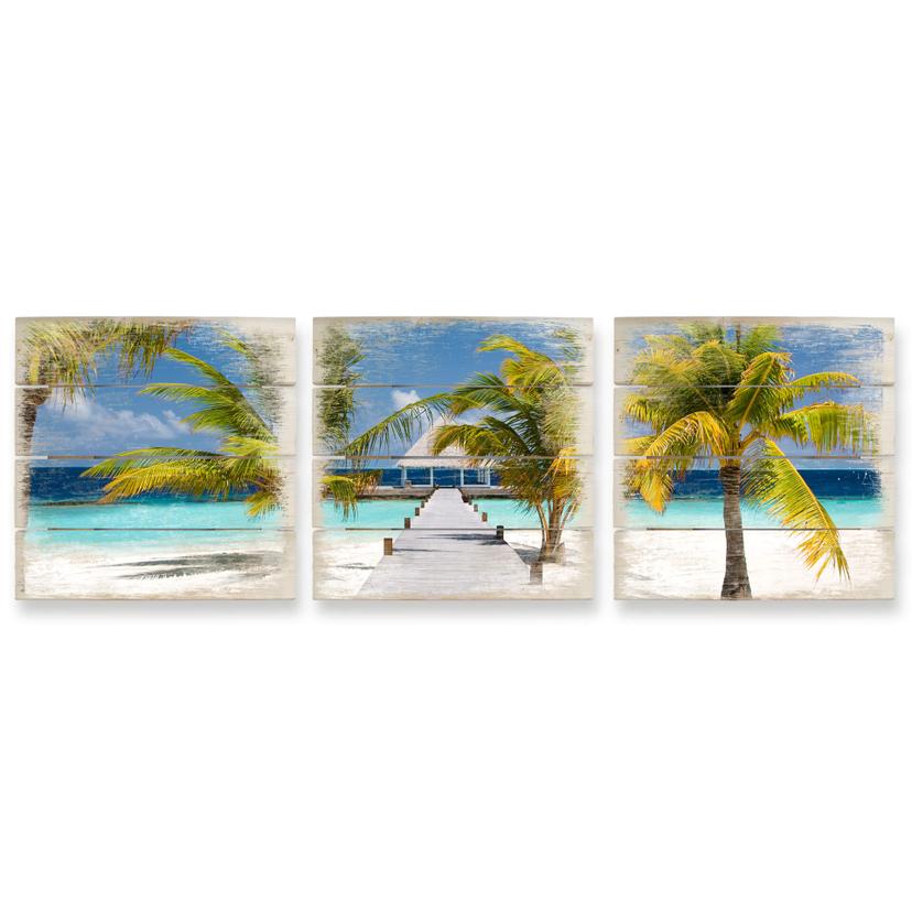 Paradis panorama - Print på træ