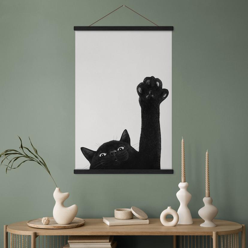 Textielposter Laat me je pootje zien Kat - Korenkova