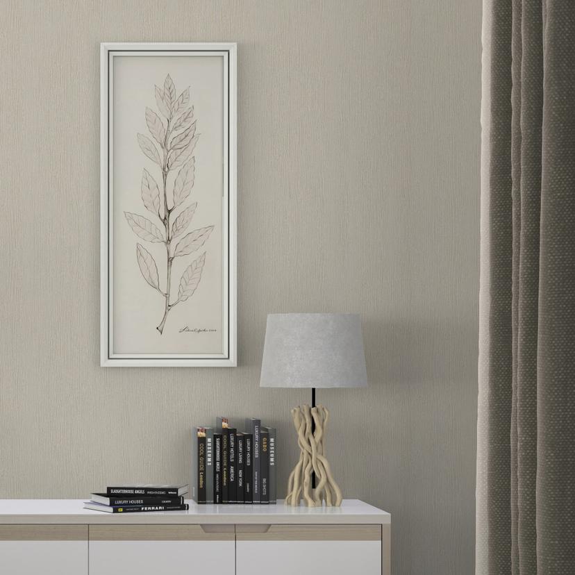 Ikke-vævet tapet i tekstillook med struktureret overflade beige plain