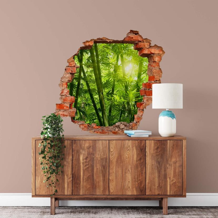 3D Wallsticker solskin i en bambusskov