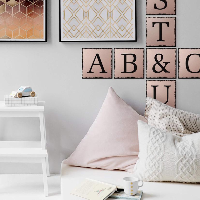 Alu-Dibond kobbereffekt - Bogstavsten - Shabby – print på aluminium (Alu-Dibond)