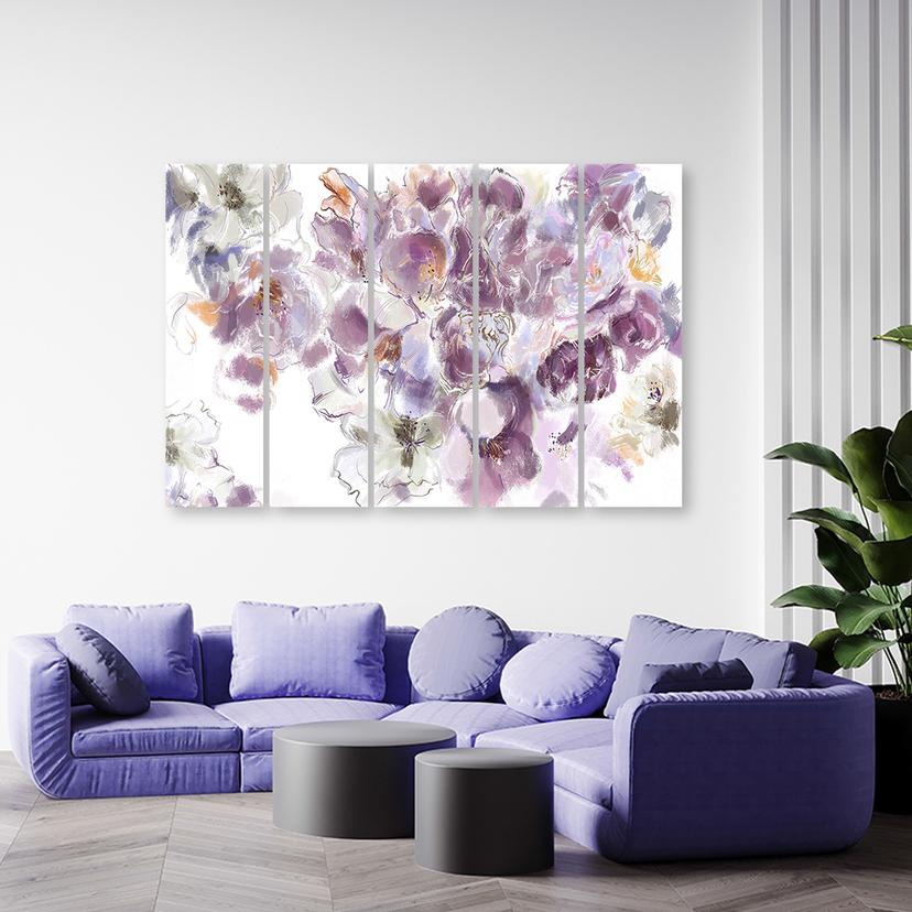 Stampa su tela 5 pezzi, fiore di iris