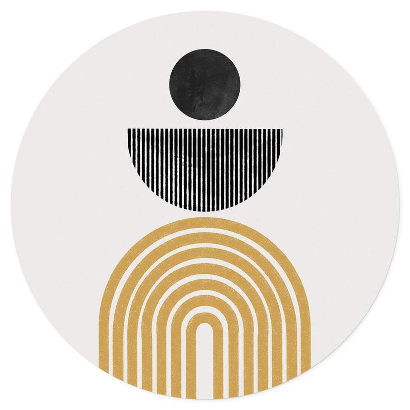 Wallsticker Abstrakt komposition med cirkel och halvcirkel - The Miuus Studio - Rund