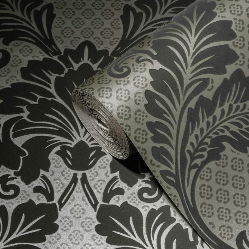 carta da parati con ornamenti in grigio e bronzo carta da parati in tessuto non tessuto A.S. Creatio