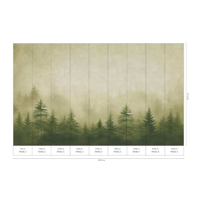 Papel pintado paisaje Big Pictures verde 4,50 x 2,70 m