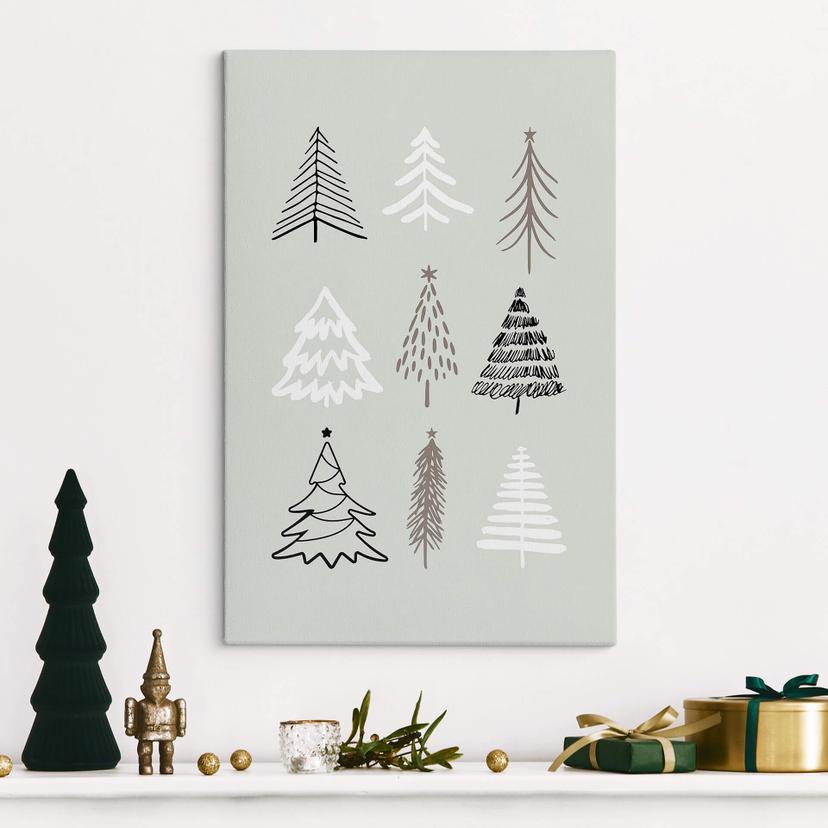 Lienzo Navidad - Ilustración árboles de Navidad - Kristina