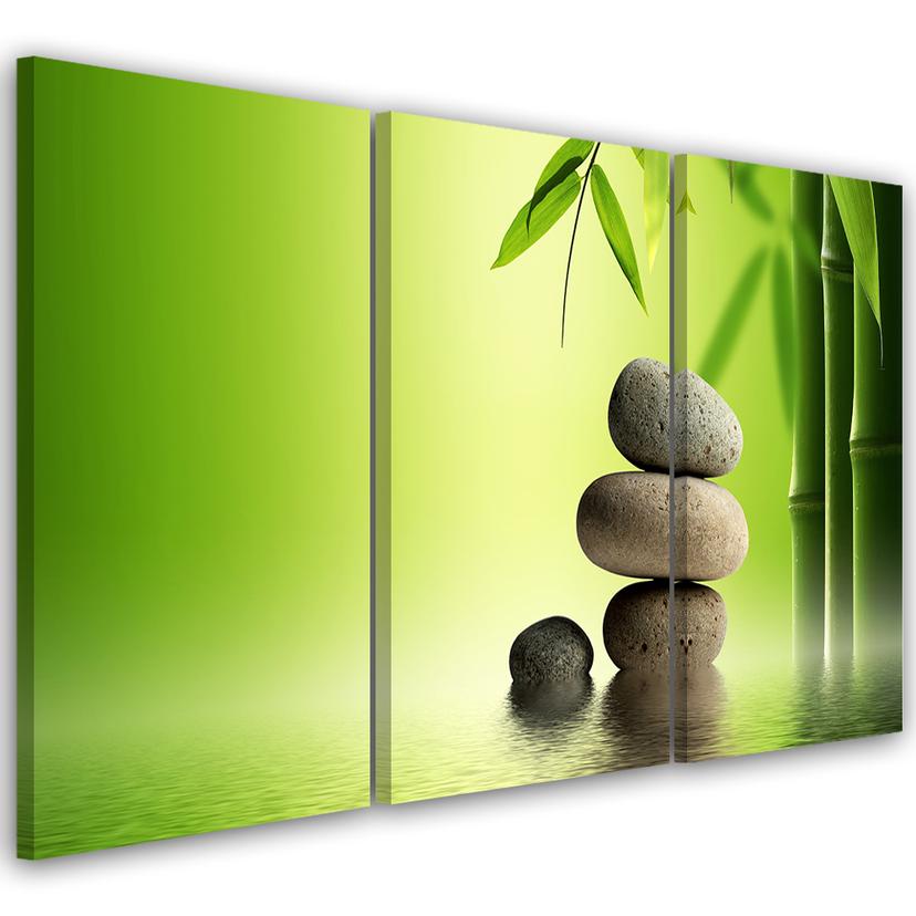 3-delt lærredsprint, GREEN Stones Bamboo Zen