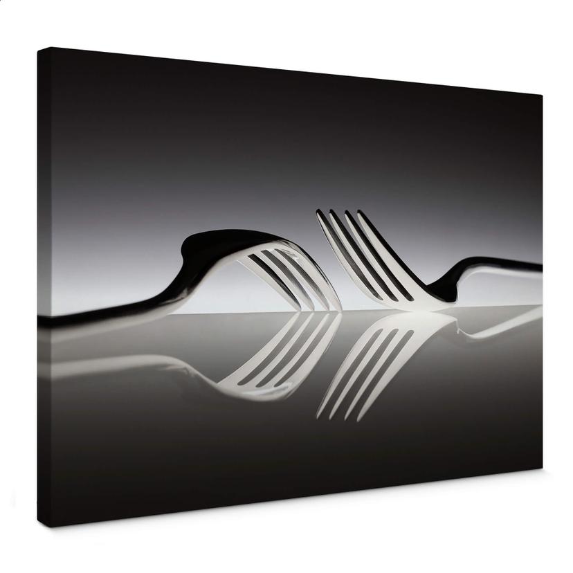 Canvasbillede - De Kogel - Silverware Reflection