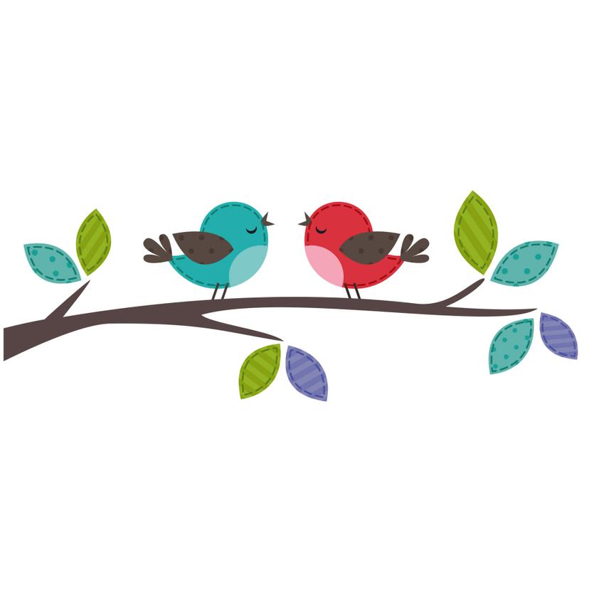 Wandtattoo Vogelpärchen