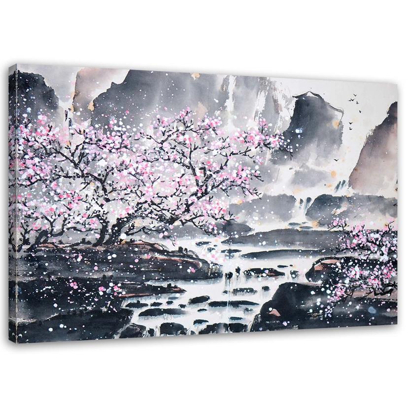 Canvasbillede, Japansk akvarel