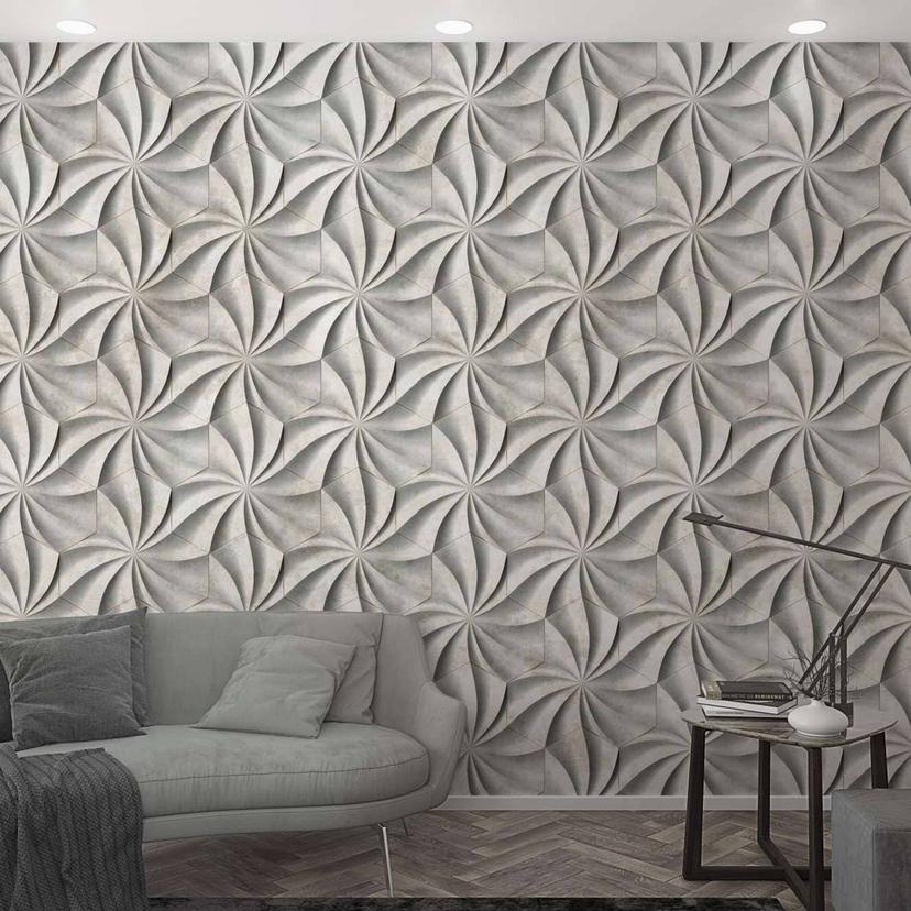 Klassisk 3D-tapet Fototapet grå, grafisk 2,70 x 1,59 m