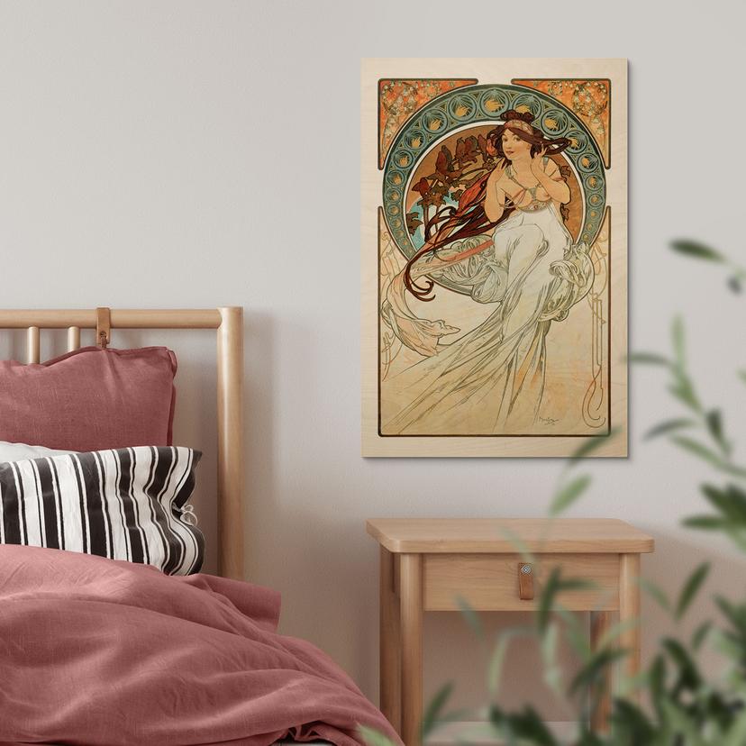 Stampa su legno di Mucha - Quattro arti: Musica