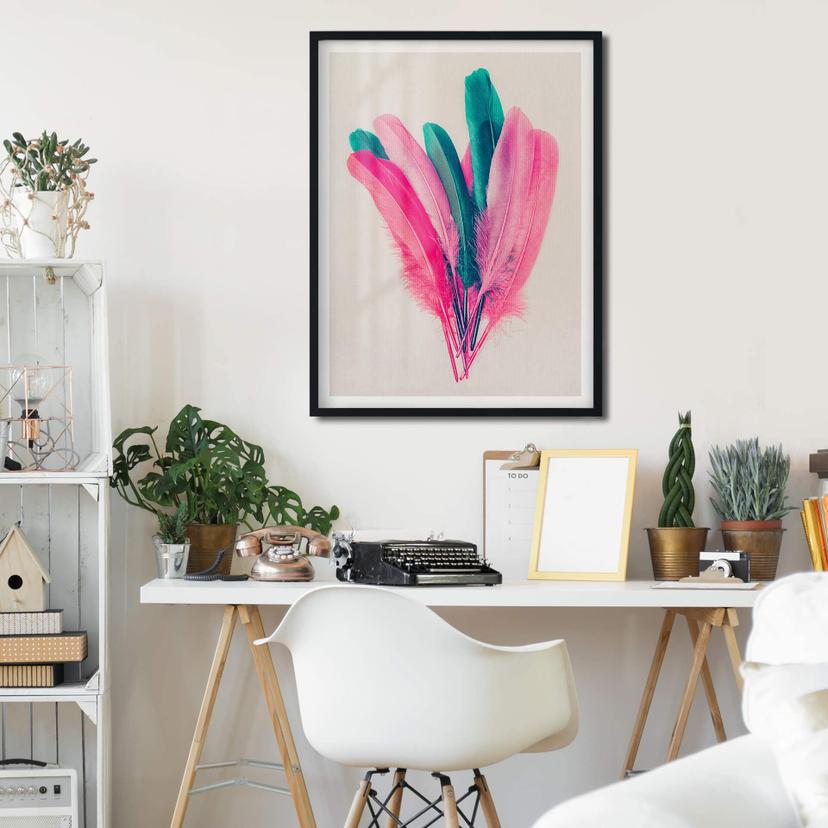 Poster Kubistika - Bouquet de plumes
