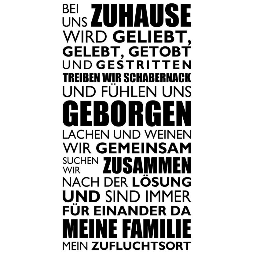 Wandtattoo Bei uns Zuhause...