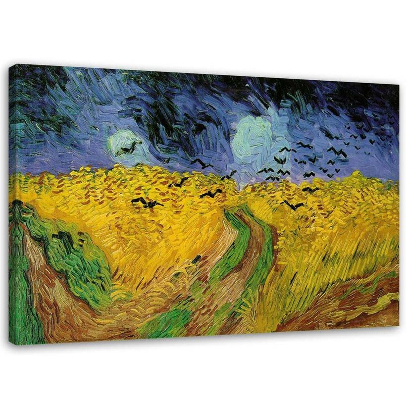 Canvasbillede, Hvedemark med ravne - Vincent van Gogh