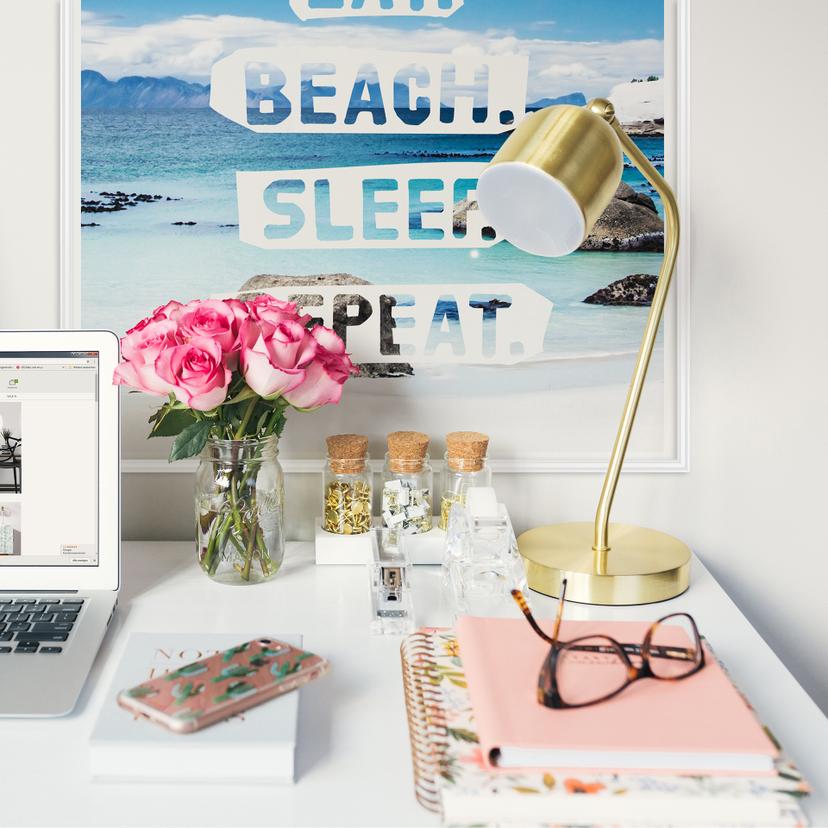 Wallprint W - Eat. Beach. Sleep. Repeat. - quadratisch