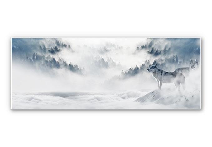 Wandbild - Wölfe im Schnee - Panorama