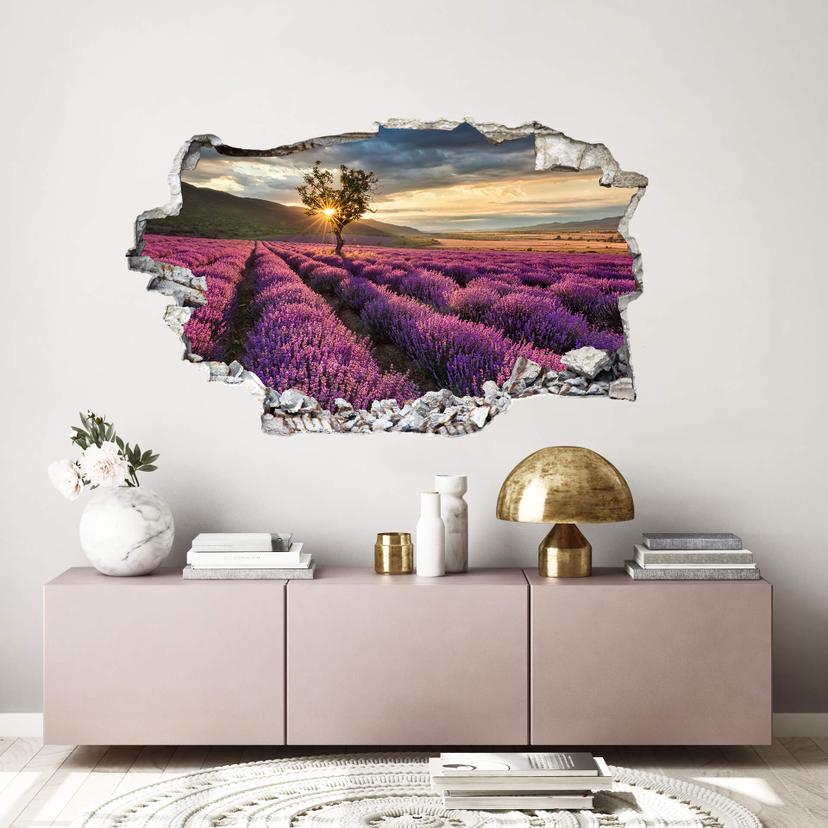 3D Wallsticker lavendelblomst i Provence