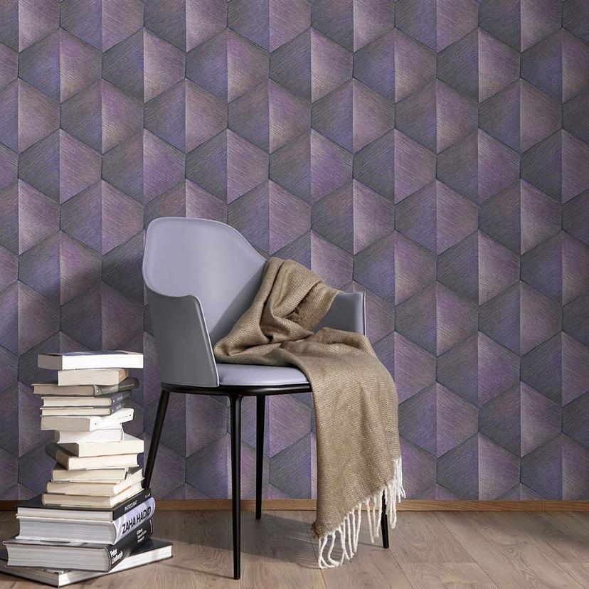 3D tapet, mønstret tapet Fashion for Walls 4 af Guido Maria Kretschmer lilla