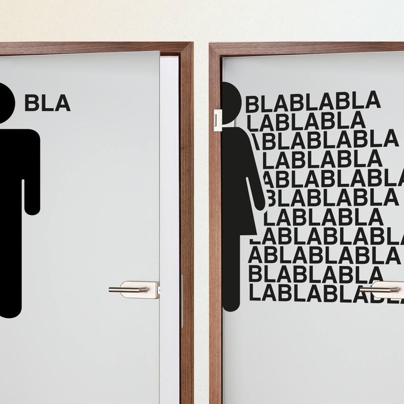 Wallsticker - WC - Bla-Bla-Bla - 80x76 cm