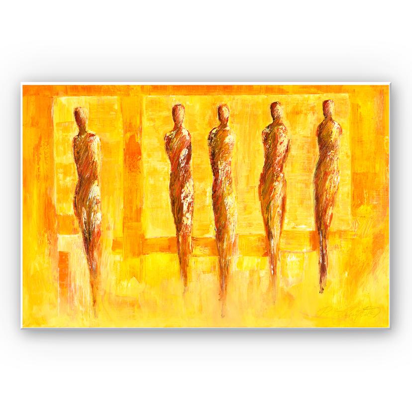 Tableau Forex - Schüßler - Cinq personnages en jaune
