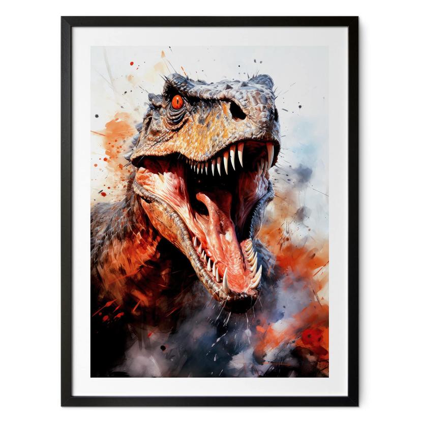 Póster del dinosaurio T-Rex: el rostro salvaje de la prehistoria - Jaszke