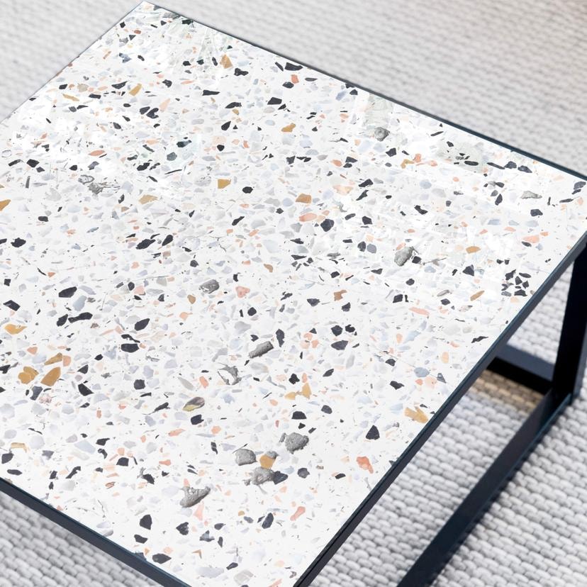 Plateau de table en verre - Terrazzo - Carré