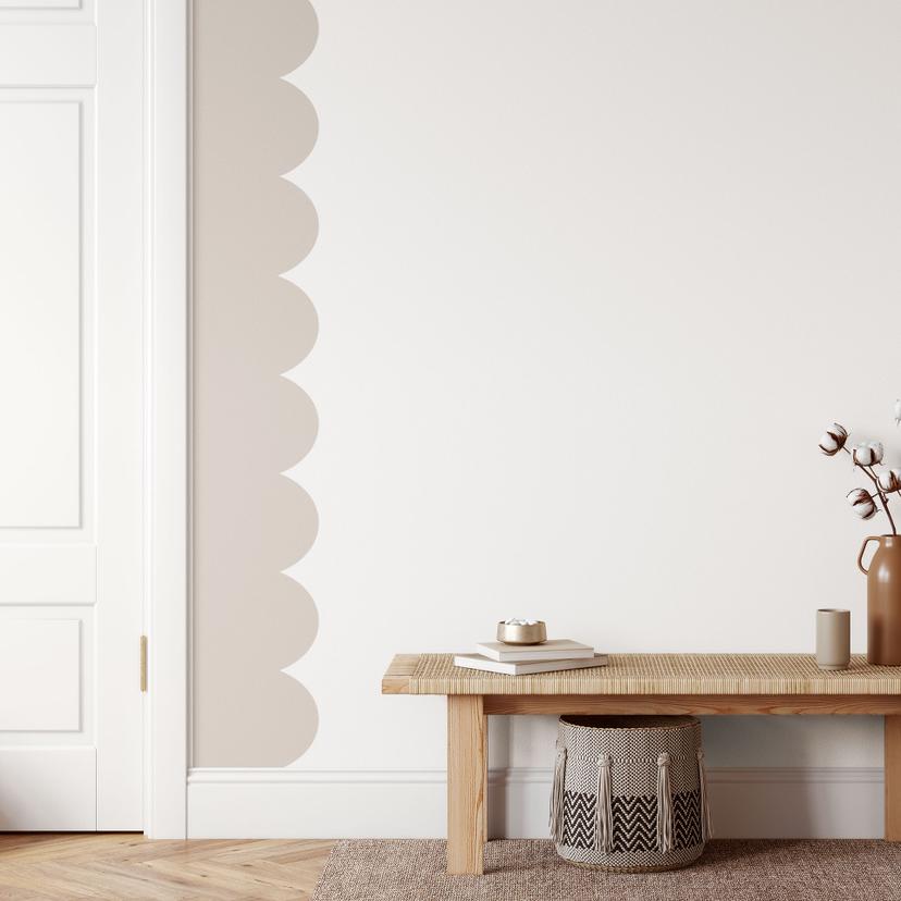 Adesivo murale bordo ondulato beige