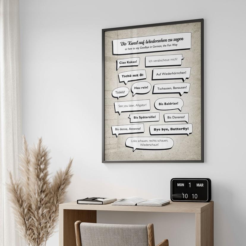 Spruch Poster Die lustigsten Abschiedsgrüße