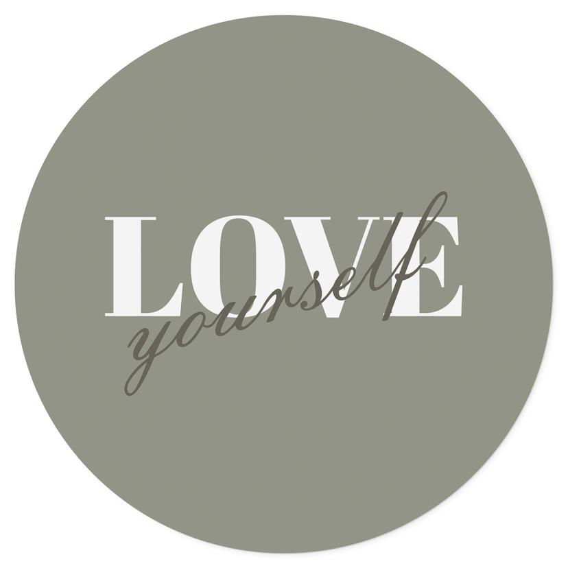 Vinilo decorativo Love yourself - Redondo