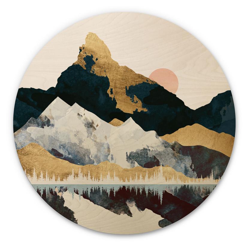 Billede af træ Refleksion af et vinterlandskab - SpaceFrog Designs - Round