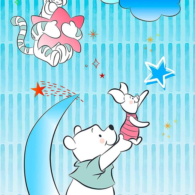 Tapet - Winnie the Pooh Grisling og stjerner - 100 x 280 cm