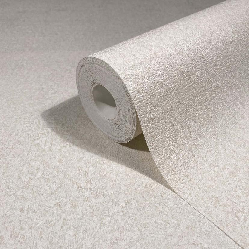 Non-woven tapet i beige strukturerad gips ser vanligt ut