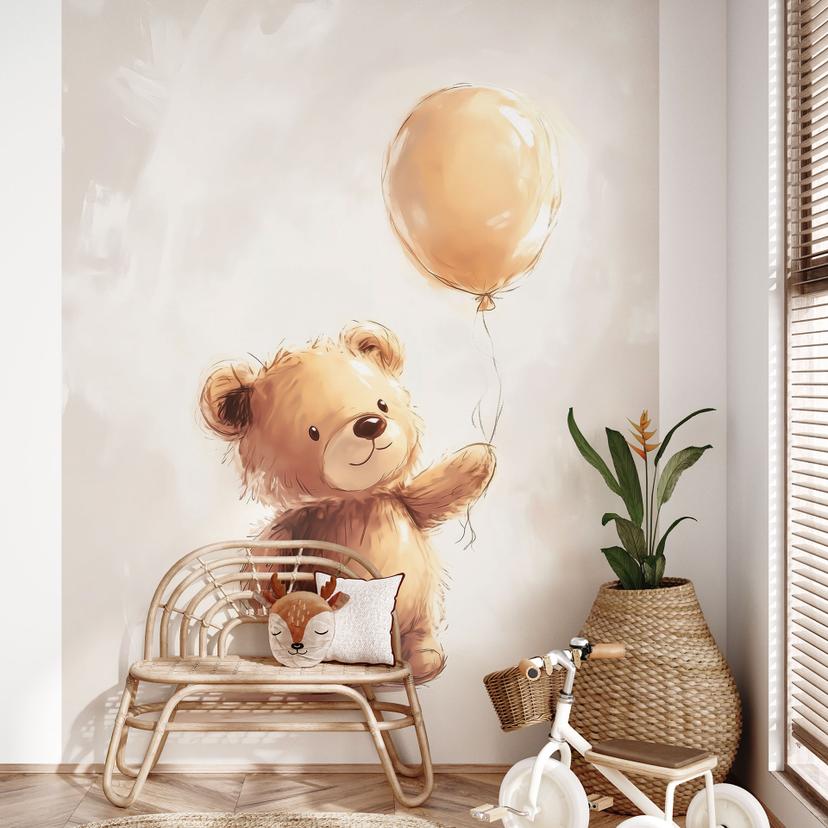 Fotomural para habitación infantil - Osito de peluche con globo - Magnusson