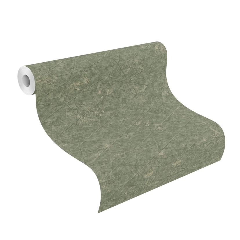 Papier peint intissé Rasch, papier peint à motifs Composition vert olive