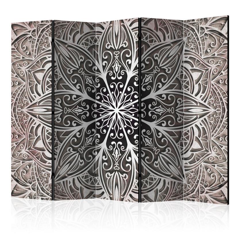 Screen rumdeler - Fjer (pink) , 5-delt - 225x172 cm