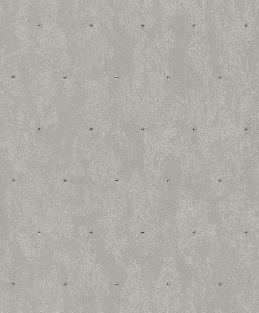 Ikke-vævet tapet betonlook, rhinestones metal look moderne blank i gråbrun