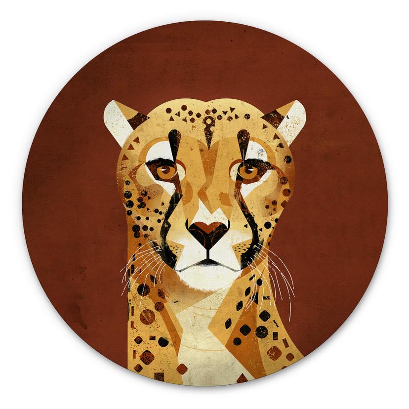 Tableau sur alu-Dibond rond Braun - Guépard