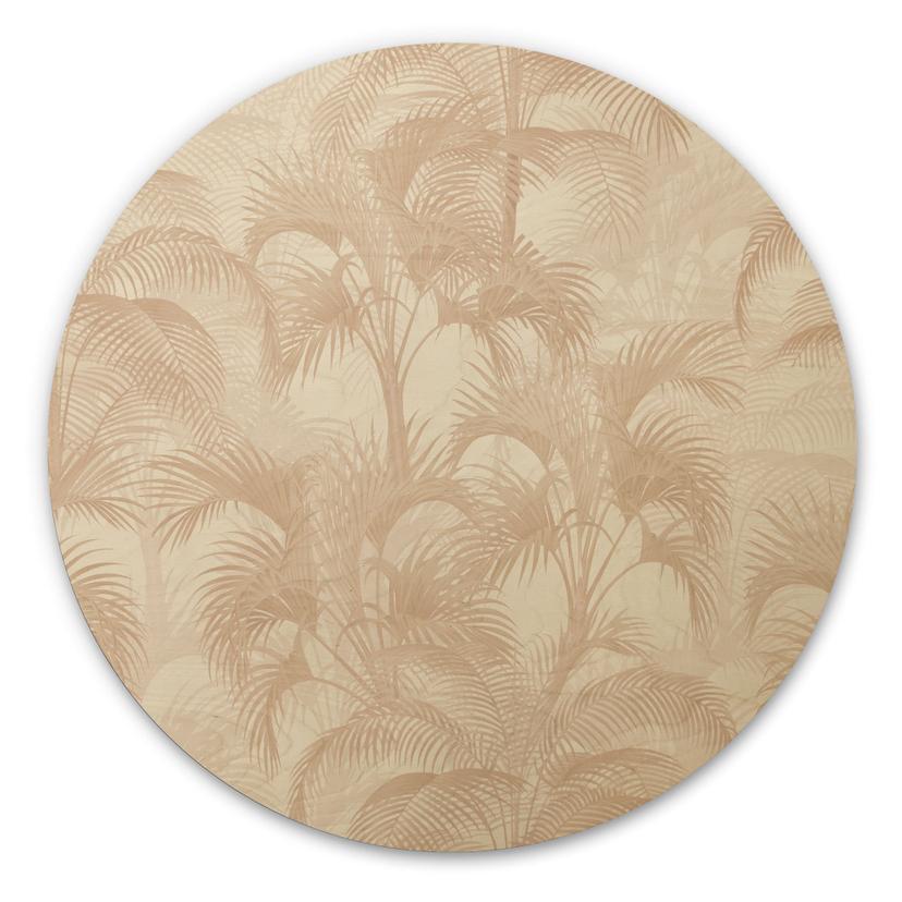 Billede af træ palmer i junglen beige - Bloomery Decor - Round